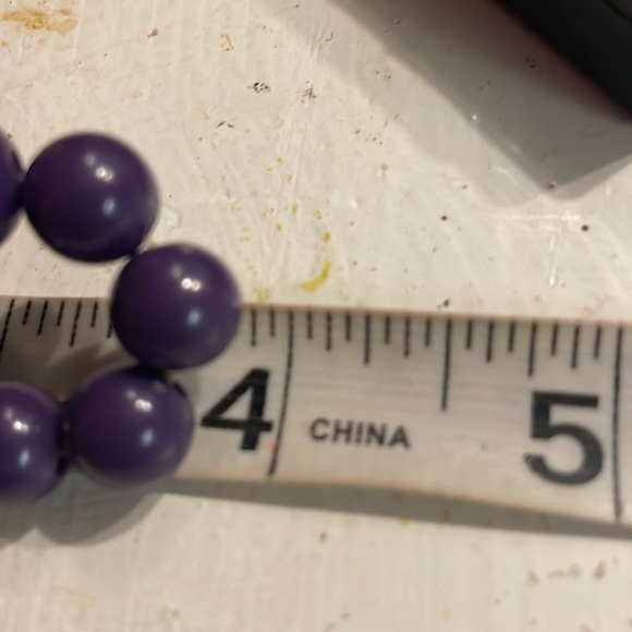 8” graduated purple beaded stackable stretch bangle bracelet - Picture 9 of 10